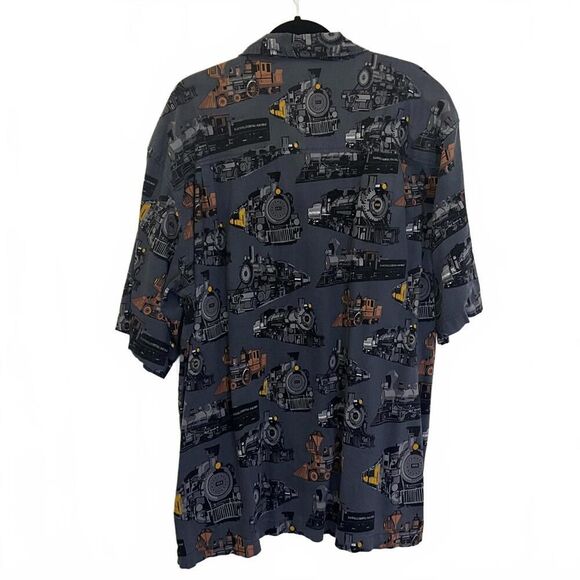 David Carey Originals Men's Size 3XL Trains Locomotive Short Sleeve Button Down - Picture 4 of 7